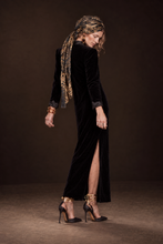 Load image into Gallery viewer, BLACK VELVET HOSTESS GOWN