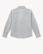 Load image into Gallery viewer, POWDER GREY/LILAC SILK SHIRT WITH DIAMANTE COLLAR DETAIL - 73LONDON