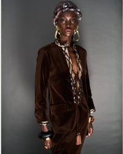 Load image into Gallery viewer, CHOCOLATE VELVET HOSTESS GOWN - 73LONDON