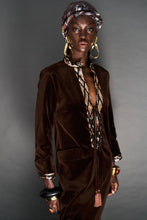 Load image into Gallery viewer, CHOCOLATE VELVET HOSTESS GOWN - 73LONDON