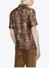 Load image into Gallery viewer, CHOCOLATE/CREAM TOILE PRINT SILK SHIRT.