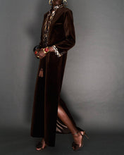 Load image into Gallery viewer, CHOCOLATE VELVET HOSTESS GOWN - 73LONDON
