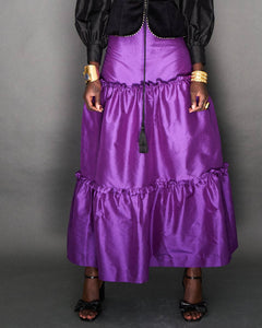 PURPLE SILK TAFFETA SKIRT