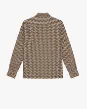 Load image into Gallery viewer, TAN/BLACK ZIG ZAG SILK SHIRT

