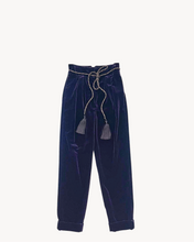 Load image into Gallery viewer, DEEP PURPLE SILK VELVET TROUSERS - 73LONDON
