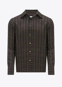 BLACK/GOLD CHAIN PRINT SILK SHIRT.