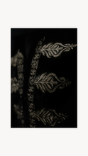 Load image into Gallery viewer, BLACK WITH GOLD EMBROIDERED SILK VELVET SHIRT.
