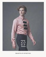 Load image into Gallery viewer, PEACH SILK SATIN SHIRT WITH VELVET BOWS - 73LONDON
