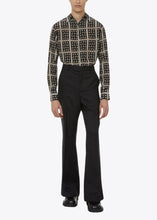 Load image into Gallery viewer, BLACK/IVORY PAISLEY PRINT SILK SHIRT.
