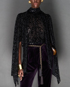 DEEP PURPLE SILK VELVET TROUSERS