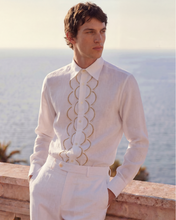 Load image into Gallery viewer, SHIRT IN LINEN WITH RUFFLE
