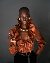 Load image into Gallery viewer, ORANGE SILK TAFFETA BLOUSE
