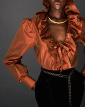 Load image into Gallery viewer, ORANGE SILK TAFFETA BLOUSE
