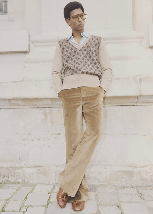 SIGNATURE FLARE VELVET TROUSERS - 73LONDON