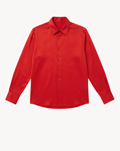 Load image into Gallery viewer, RED SILK CREPE DE CHINE SHIRT
