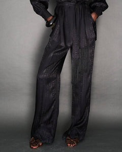 SILK JACQUARD EASY TROUSERS
