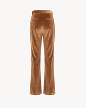 Load image into Gallery viewer, SIGNATURE FLARE LEG GOLDEN BROWN VELVET TROUSERS - 73LONDON
