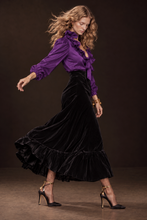 Load image into Gallery viewer, PURPLE  SILK TAFFETA BLOUSE
