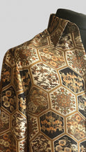 Load image into Gallery viewer, PATCHWORK PRINT SILK TWILL SHIRT WITH VOLUME SLEEVE.
