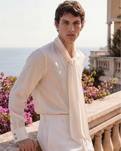 Load image into Gallery viewer, IVORY SILK CRAVAT SHIRT
