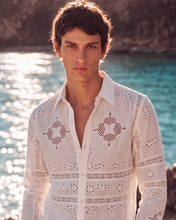 Load image into Gallery viewer, SHIRT IN LINEN WITH CUT-WORK EMBROIDERY
