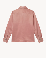 Load image into Gallery viewer, PEACH SILK SATIN SHIRT WITH VELVET BOWS - 73LONDON
