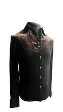 Load image into Gallery viewer, CHOCOLATE SILK VELVET SHIRT.
