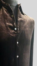 Load image into Gallery viewer, CHOCOLATE SILK VELVET SHIRT.
