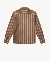 Load image into Gallery viewer, MOCHA/PASTEL CHALK STRIPED SILK SHIRT
