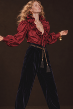 Load image into Gallery viewer, BURGUNDY SILK TAFFETA BLOUSE

