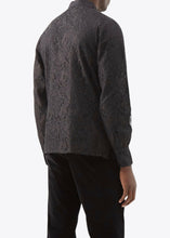 Load image into Gallery viewer, BLACK LACE SHIRT WITH COTTON NECK-TIE.
