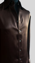 Load image into Gallery viewer, CHOCOLATE SILK SATIN SHIRT.
