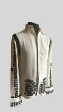 Load image into Gallery viewer, CREAM WOOL BLEND SHIRT WITH EMBROIDERY.
