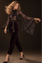 Load image into Gallery viewer, DRAMATIC LACE CAPE SLEEVE BLOUSE
